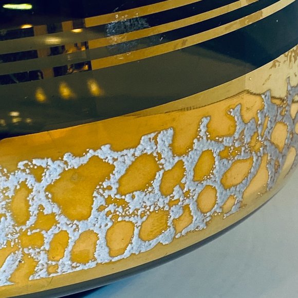 Vintage Smoked Glass and Gold Accents Bowl Mid-Century - Picture 5 of 6